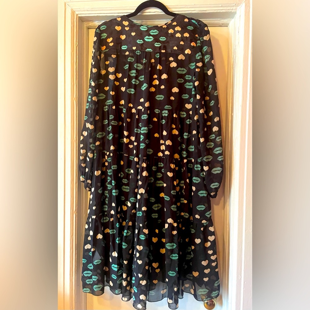 Vintage Anna Sui lips printed dress